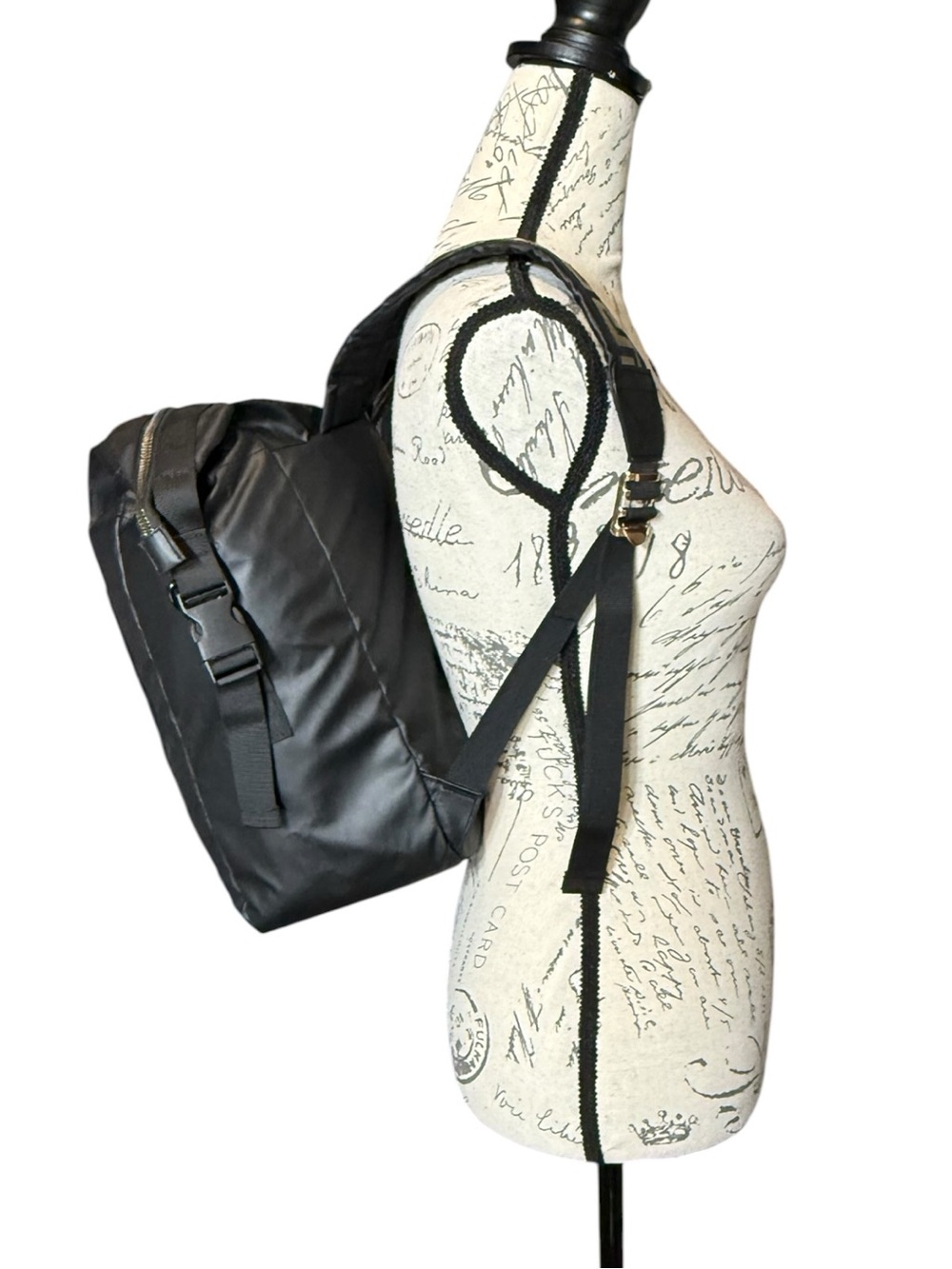 Versace Parfums Black Nylon Backpack with Gold Trim - Picture 6 of 10